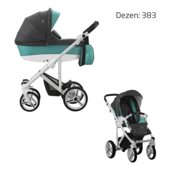Bebetto kolica za bebe set 2u1 Magnum beli ram 383 Bebetto kolica za bebe set 2u1 Magnum beli ram 383