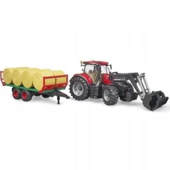 Bruder traktor Case IH Optum sa prikolicom sa balama sena i kašika 031985-1 Bruder traktor Case IH Optum sa prikolicom sa balama sena i kašika 031985-1