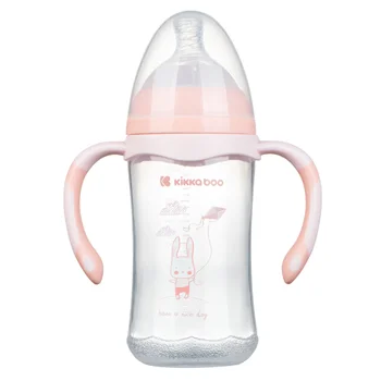 Kikka Boo flašica anti-colic sa ručicama 260ml peach Rabbit Kikka Boo flašica anti-colic sa ručicama 260ml peach Rabbit