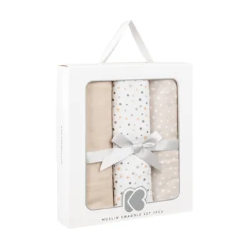 Kikka Boo pelene od muslina 100x100 Dots Beige set 3/1-1 Kikka Boo pelene od muslina 100x100 Dots Beige set 3/1-1
