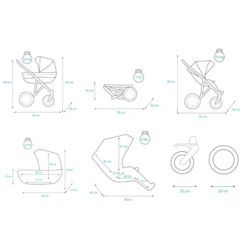 Kunert kolica za bebe 2u1 set Rotax beli ram 12R-1 Kunert kolica za bebe 2u1 set Rotax beli ram 12R-1