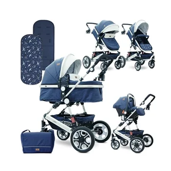 Lorelli kolica za bebe Lora Set Dark Blue Birds 2019 Lorelli kolica za bebe Lora Set Dark Blue Birds 2019