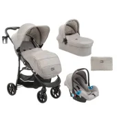 Kikka Boo dečija kolica 3u1 set Selina sa autosedištem i tvrdom korpom light grey