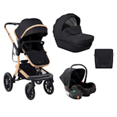 Kikka Boo kolica Irene premium 3u1 set sa I-SIZE autosedištem i tvrdom korpom Black