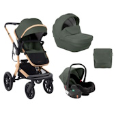 Kikka Boo kolica Irene premium 3u1 set sa I-SIZE autosedištem i tvrdom korpom Army Green